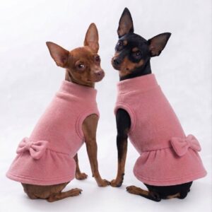 Vestido em Soft para Pinscher Pequenos- 1 laço